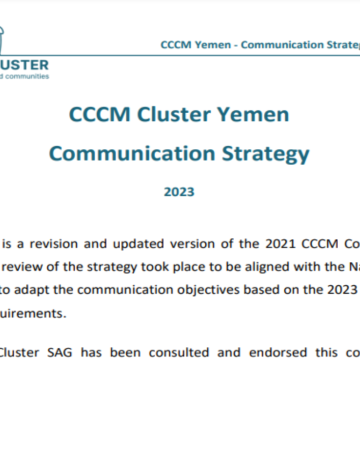 CCCM Yemen - Communications Strategy - 2023