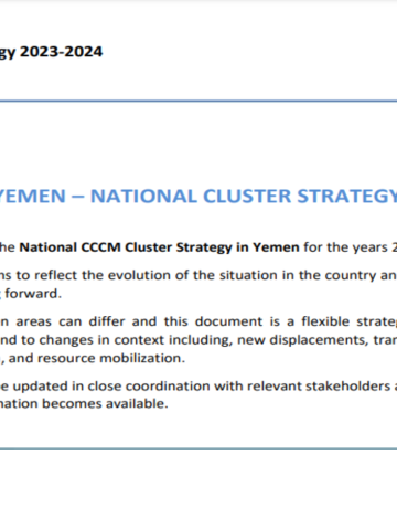 CCCM Yemen - National Cluster Strategy 2023-2024