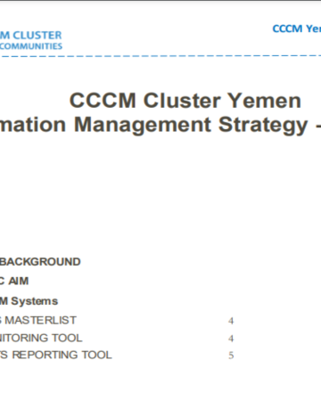 CCCM Yemen - Information Management Strategy - 2023